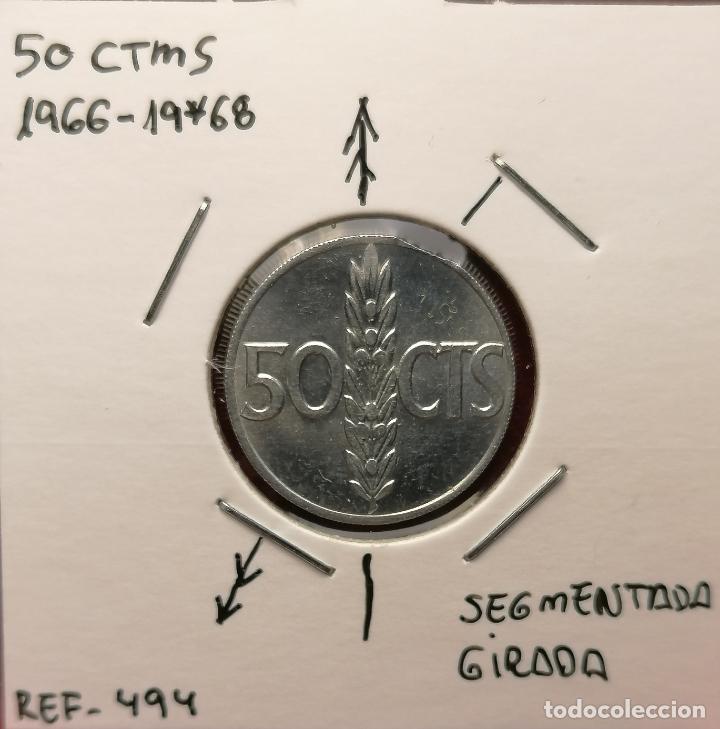 Monedas con errores: 50 centimos 1966 * 68 Segmentada curva - girada - Foto 1
