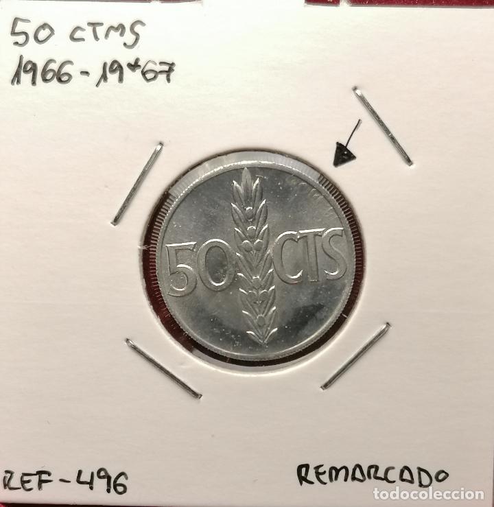 Monedas con errores: 50 centimos 1966 * 67 Repintada - Foto 1