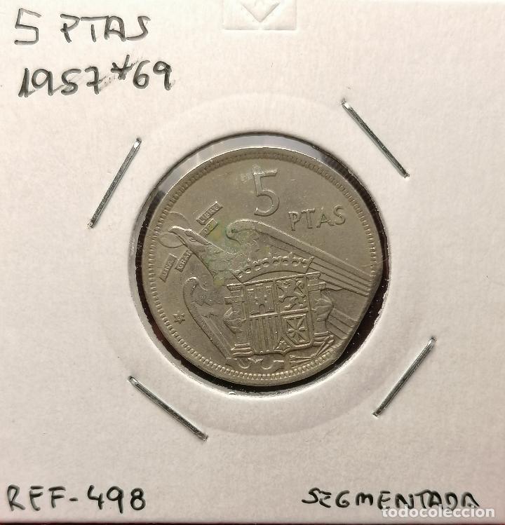 Monedas con errores: 5 pesetas 1957 * 69 Segmentada recta - Foto 1