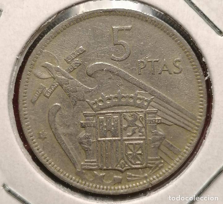 Monedas con errores: 5 pesetas 1957 * 67 laminada - Foto 2