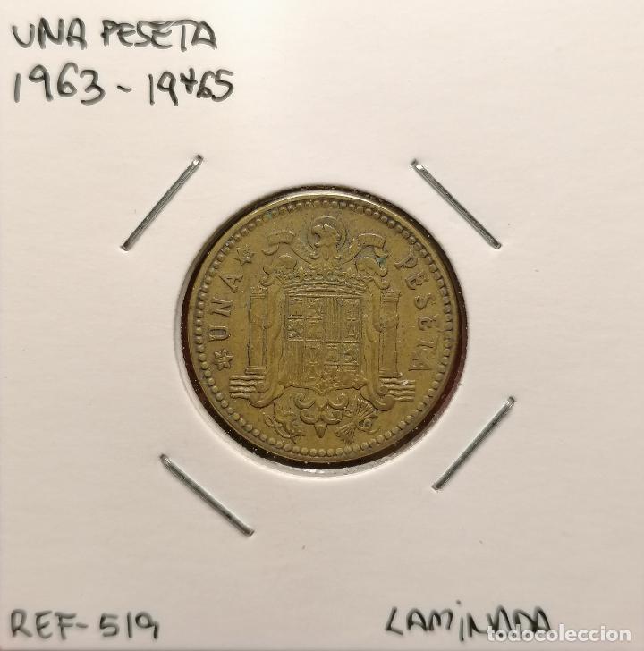 Monedas con errores: 1 peseta 1963 * 65 laminada - Foto 1
