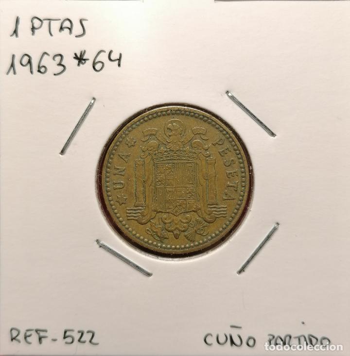 Monedas con errores: 1 peseta 1963 * 64 cu&ntilde;o partido - Foto 1