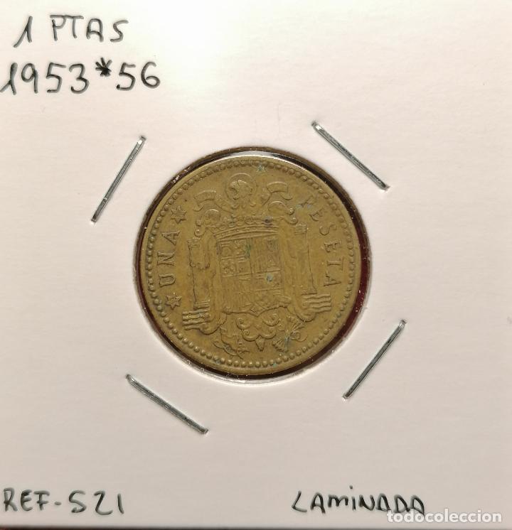 Monedas con errores: 1 peseta 1953 * 56 laminada - Foto 1