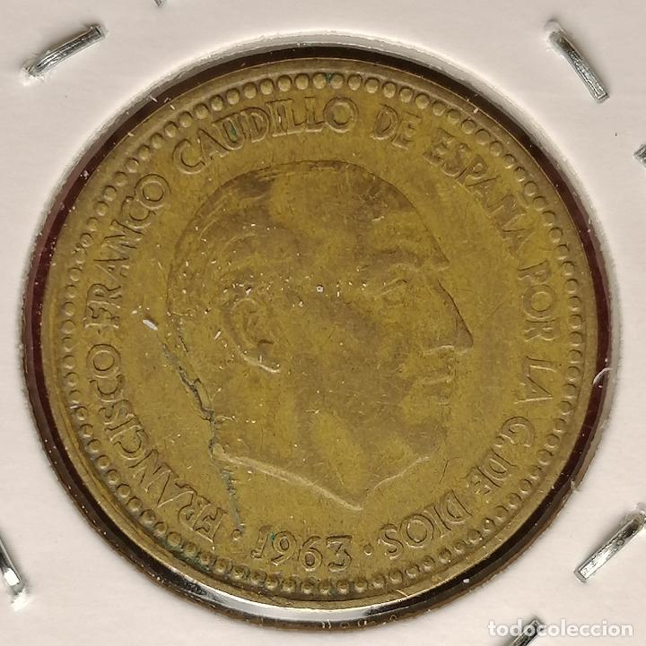Monedas con errores: 1 peseta 1963 * 65 laminada - Foto 3