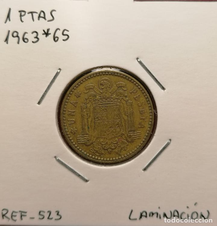 Monedas con errores: 1 peseta 1963 * 65 laminada - Foto 1