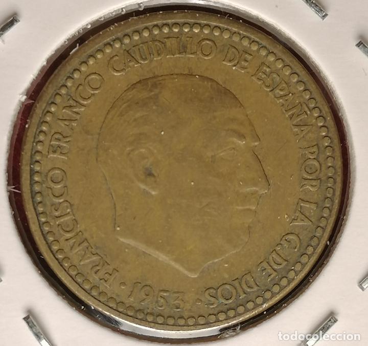 Monedas con errores: 1 peseta 1953 * 56 cu&ntilde;o partido - Foto 3