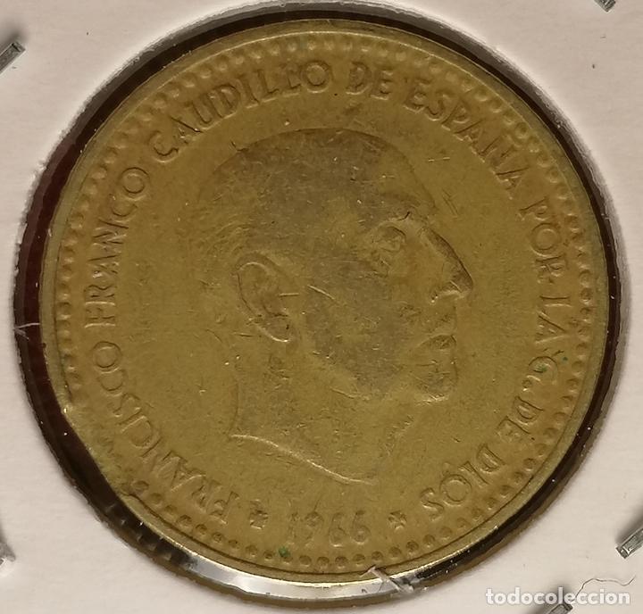 Monedas con errores: 1 peseta 1966 * 69 segmentada curva - Foto 3