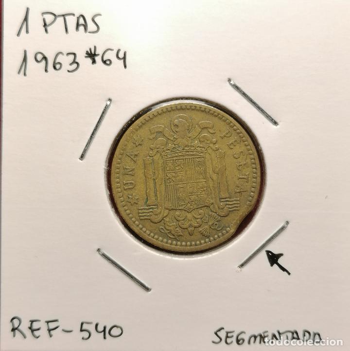 Monedas con errores: 1 peseta 1963 * 64 segmentada curva - Foto 1