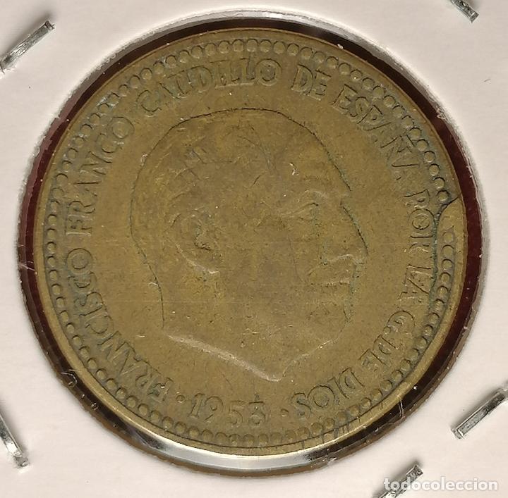 Monedas con errores: 1 peseta 1953 * 56 cu&ntilde;o partido empaste - Foto 3