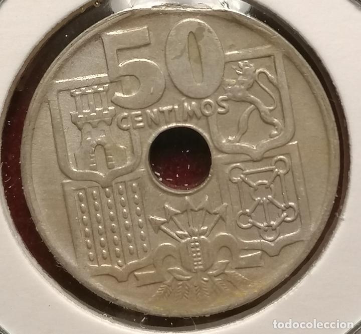 Monedas con errores: 50 centimos 1949 * cospel partido - Foto 2