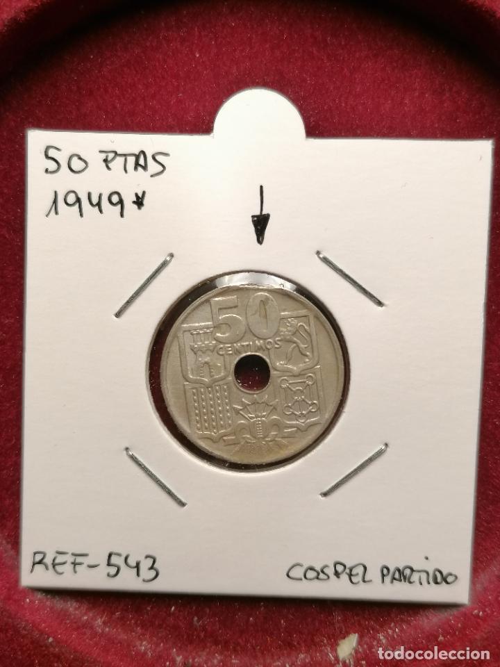 Monedas con errores: 50 centimos 1949 * cospel partido - Foto 1
