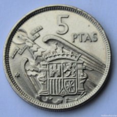 Monedas con errores: MONEDA 5 PESETAS 1957 E 75 ERROR ACUÑACIÓN ESTRELLA. Lote 386391374