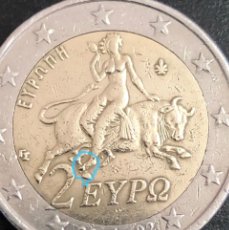 Monedas con errores: 2 EURO ERROR EXCESO DE METAL GRECIA 2002 ESTRELLA S FABRICADA EN FINLANDIA