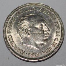 Monedas con errores: MONEDA 25 PESETAS 1957 E 66 MBC CON COSPEL GRUESO. Lote 386858169