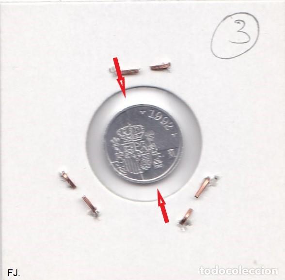 Monedas con errores: Moneda 1 Pta 1992 J Carlos. Error, Descentrada Izquierda S/C. - Foto 2