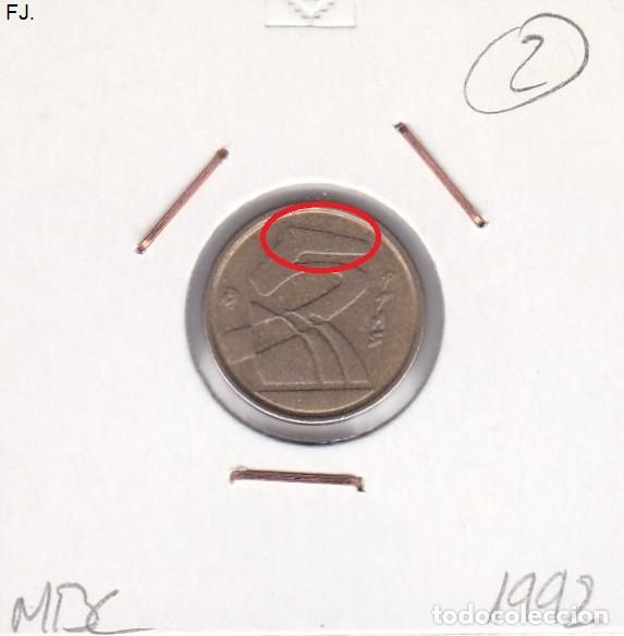 Monedas con errores: Moneda 5 Ptas 1992. Error Isla de Metal en Cospel. Anv. Mbc. - Foto 1