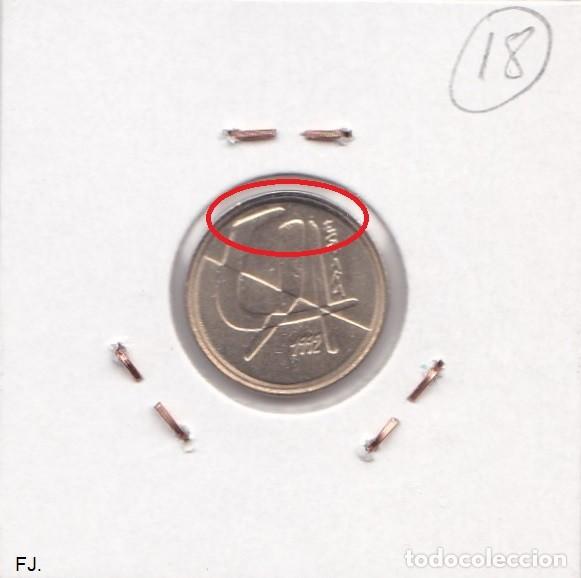 Monedas con errores: Moneda 5 Ptas 1992. Error, Doble Listel Rev Mbc+. - Foto 2