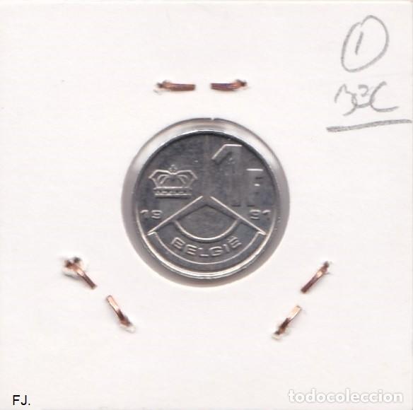 Monedas con errores: Moneda 1 Franco 1991 B&eacute;lgica. Error, Descentrada. Mbc. - Foto 2