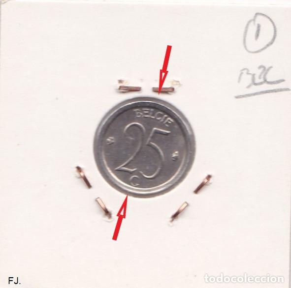 Monedas con errores: Moneda 25 Cts 1974 B&eacute;lgica. Error, Descentrada. Mbc. - Foto 2