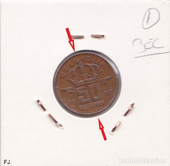 Monedas con errores: Moneda 50 Cts 1955 B&eacute;lgica. Error, Descentrada. Mbc. - Foto 2