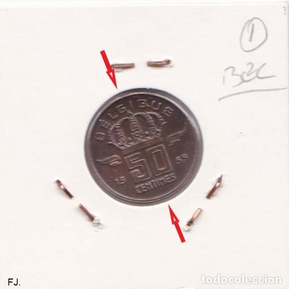 Monedas con errores: Moneda 50 Cts 1959 B&eacute;lgica. Error, Descentrada. Mbc. - Foto 2