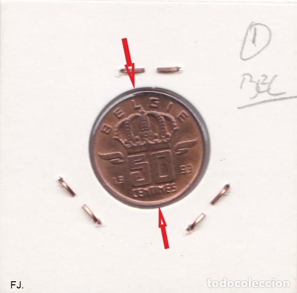 Monedas con errores: Moneda 50 Cts 1993 B&eacute;lgica. Error, Descentrada. Mbc+. - Foto 2