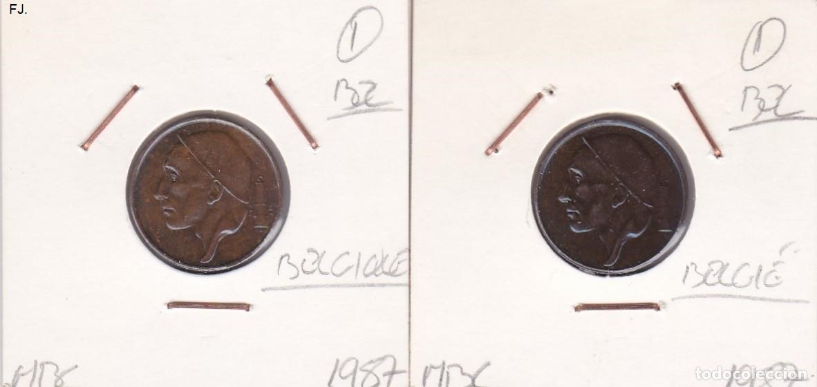 Monedas con errores: 2 Monedas 50 Cts 1987 B&eacute;lgica. Error, Descentradas. Mbc. - Foto 1