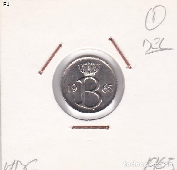 Monedas con errores: Moneda 25 Cts 1965 B&eacute;lgica. Error, Descentrada. Mbc. - Foto 1