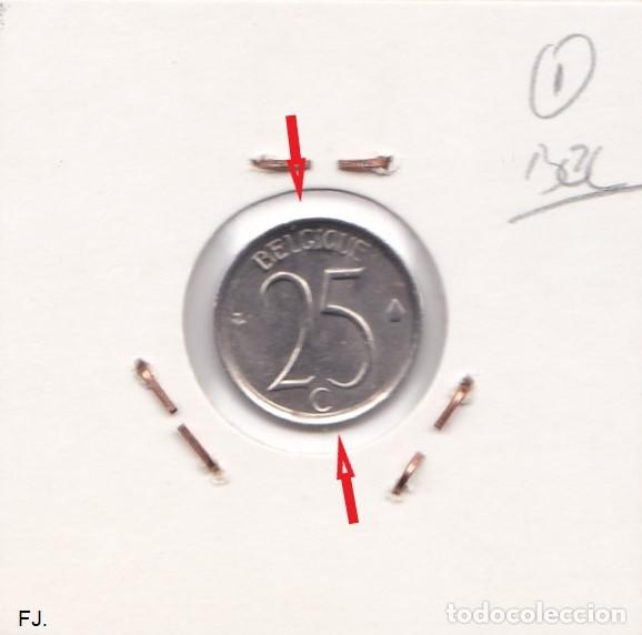Monedas con errores: Moneda 25 Cts 1965 B&eacute;lgica. Error, Descentrada. Mbc. - Foto 2