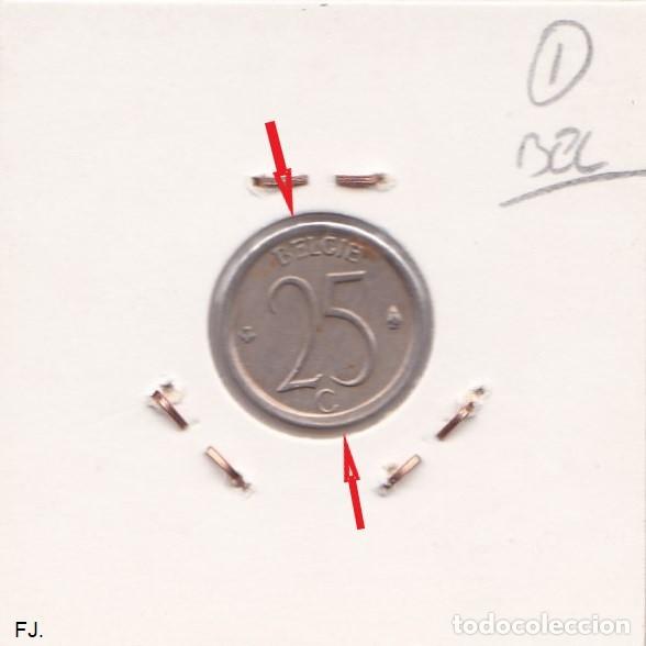 Monedas con errores: Moneda 25 Cts 1969 B&eacute;lgica. Error, Descentrada. Mbc. - Foto 2
