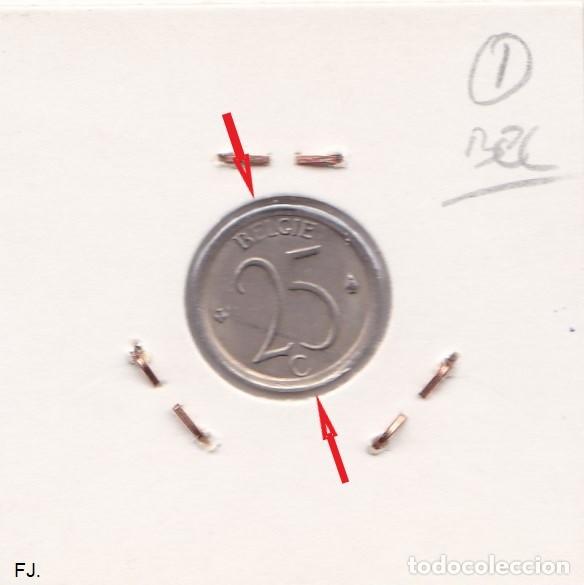Monedas con errores: Moneda 25 Cts 1968 B&eacute;lgica. Error, Descentrada. Mbc. - Foto 2