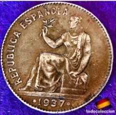 Monedas con errores: 50 CENTIMOS 1937 (((EXCEPCIONALES ESTRELLAS *0 *0 ))) + PUNTOS CUADRADOS. Lote 400995709
