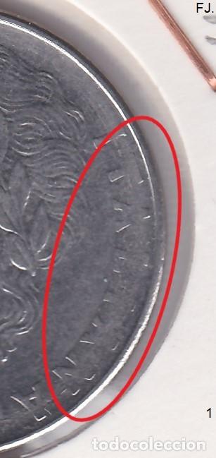 Monedas con errores: Moneda 100 Liras 1977 Italia. Error Cu&ntilde;o Marcado Anv y Rev-Mbc. - Foto 2