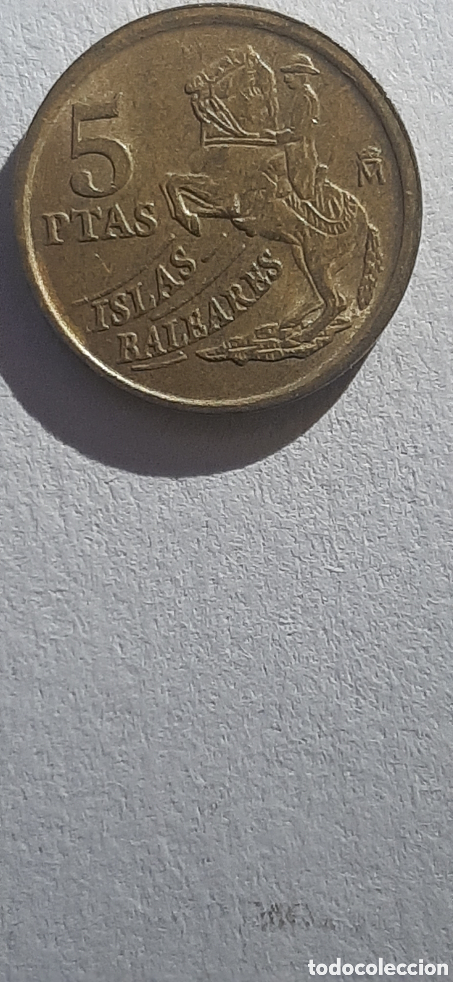 Monedas con errores: ESPA&Ntilde;A 5 PESETAS 1997 ISLAS BALEARES ( ERROR ) 5PATAS - Foto 1