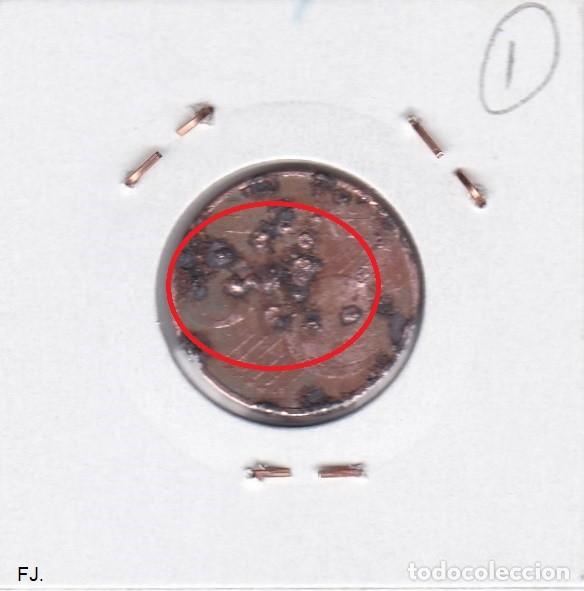 Monedas con errores: Moneda 5 Cts 2015 Espa&ntilde;a. Error Exceso Metal Anv y Rev Bc. - Foto 3