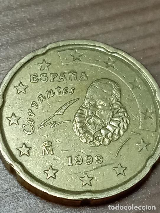 Monedas con errores: moneda exceso de metal 20 ct espa&ntilde;a 1999 - Foto 1