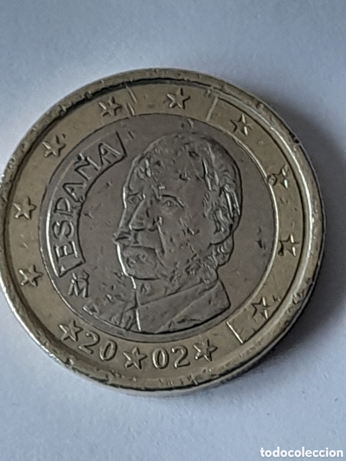 Monedas con errores: Moneda 1 euro de Espa&ntilde;a. DEFECTUOSA - Foto 2