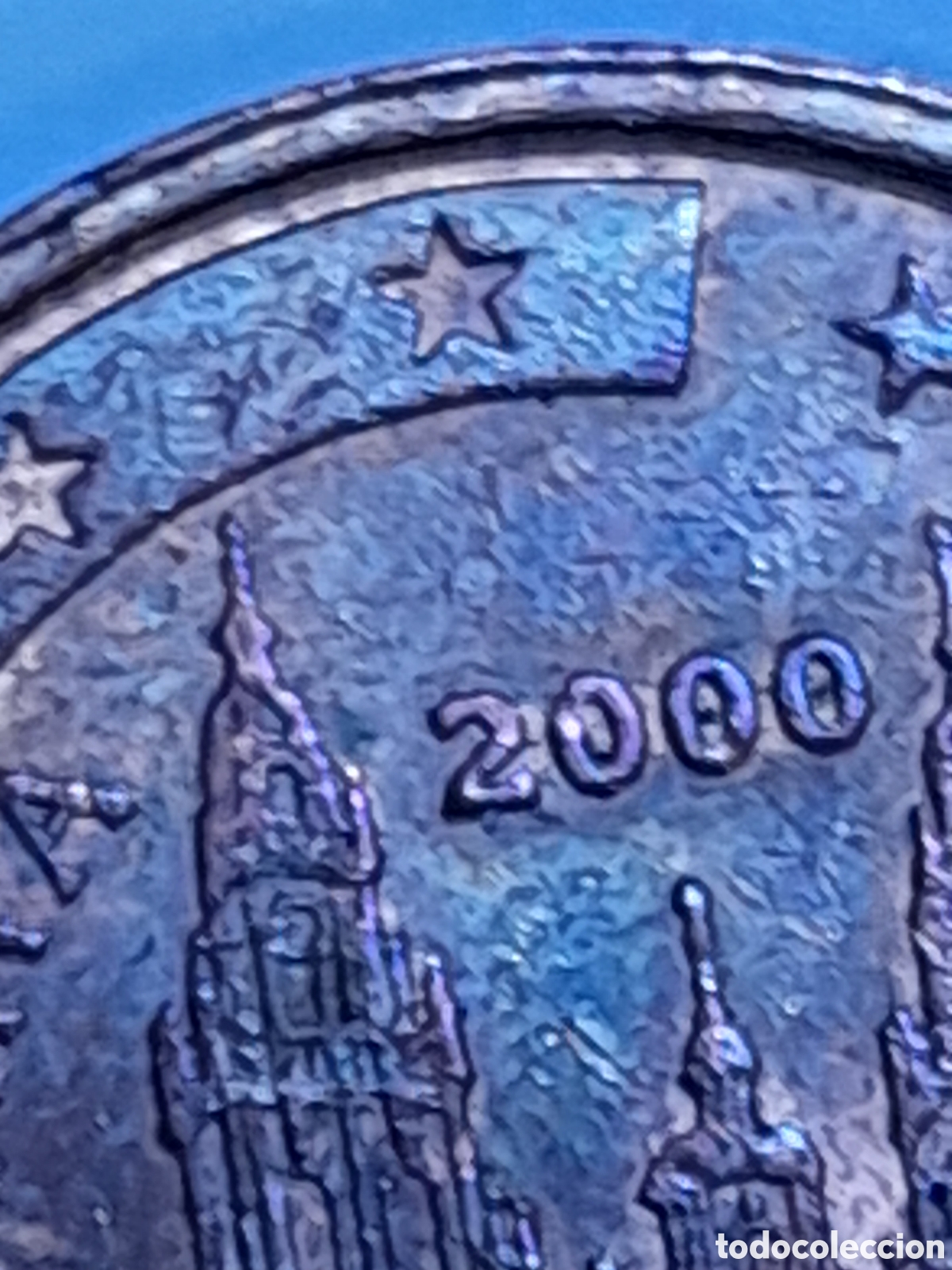 Monedas con errores: Moneda de 2 centimos de Espa&ntilde;a 2000. Con ERROR - Foto 1