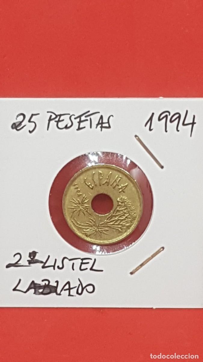Monedas con errores: 25 PESETAS 1994 DOBLE LISTEL-LABIADO - Foto 2