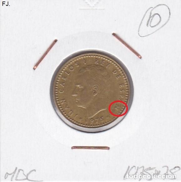 Monedas con errores: Moneda 1 Pta 1975*78 J Carlos. Error, Sin Tilde &Ntilde;. Anv Mbc. - Foto 1
