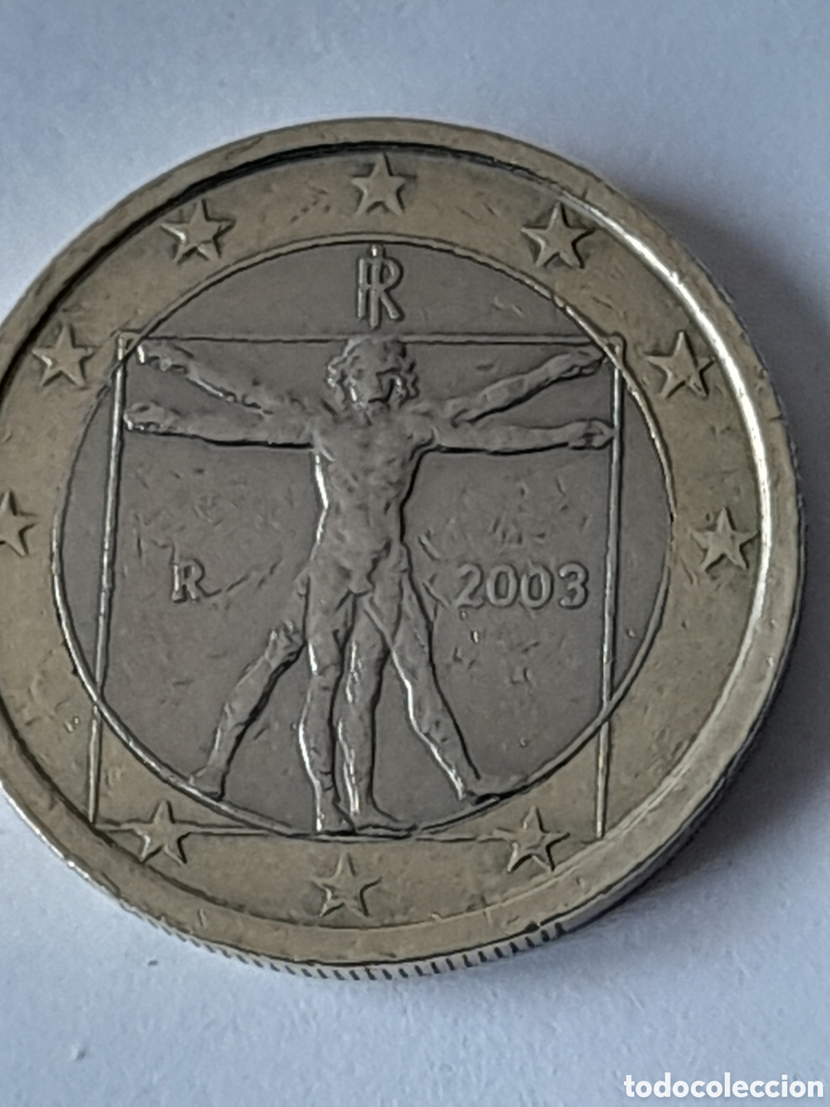 Monedas con errores: Moneda 1 euro Italia. GRAN DEFECTUOSA - Foto 1