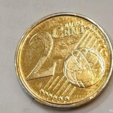 Monedas con errores: MONEDA 2 CÉNTIMOS EURO DORADA