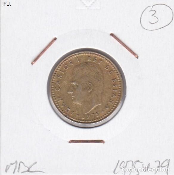 Monedas con errores: Moneda 1 Pta 1975*79 J Carlos. Error, Cu&ntilde;o Roto Perla, Rev Mbc. - Foto 1