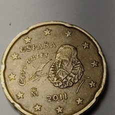 Monedas con errores: MONEDA 20 CENTÍMOS ESPAÑA 2011 ERROR GRAVE