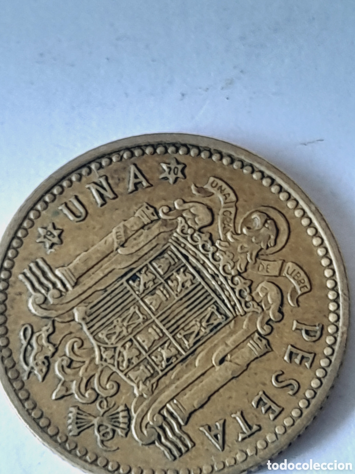 Monedas con errores: Moneda 1 peseta 1966 DEFECTUOSA - Foto 3