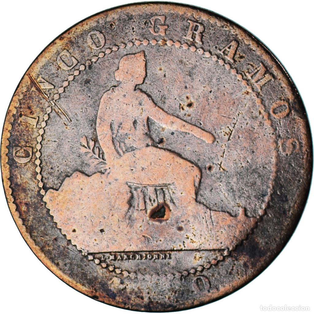 Monedas con errores: [#1349379] Moneda, Espa&ntilde;a, 5 Centimos, 1870 - Foto 1