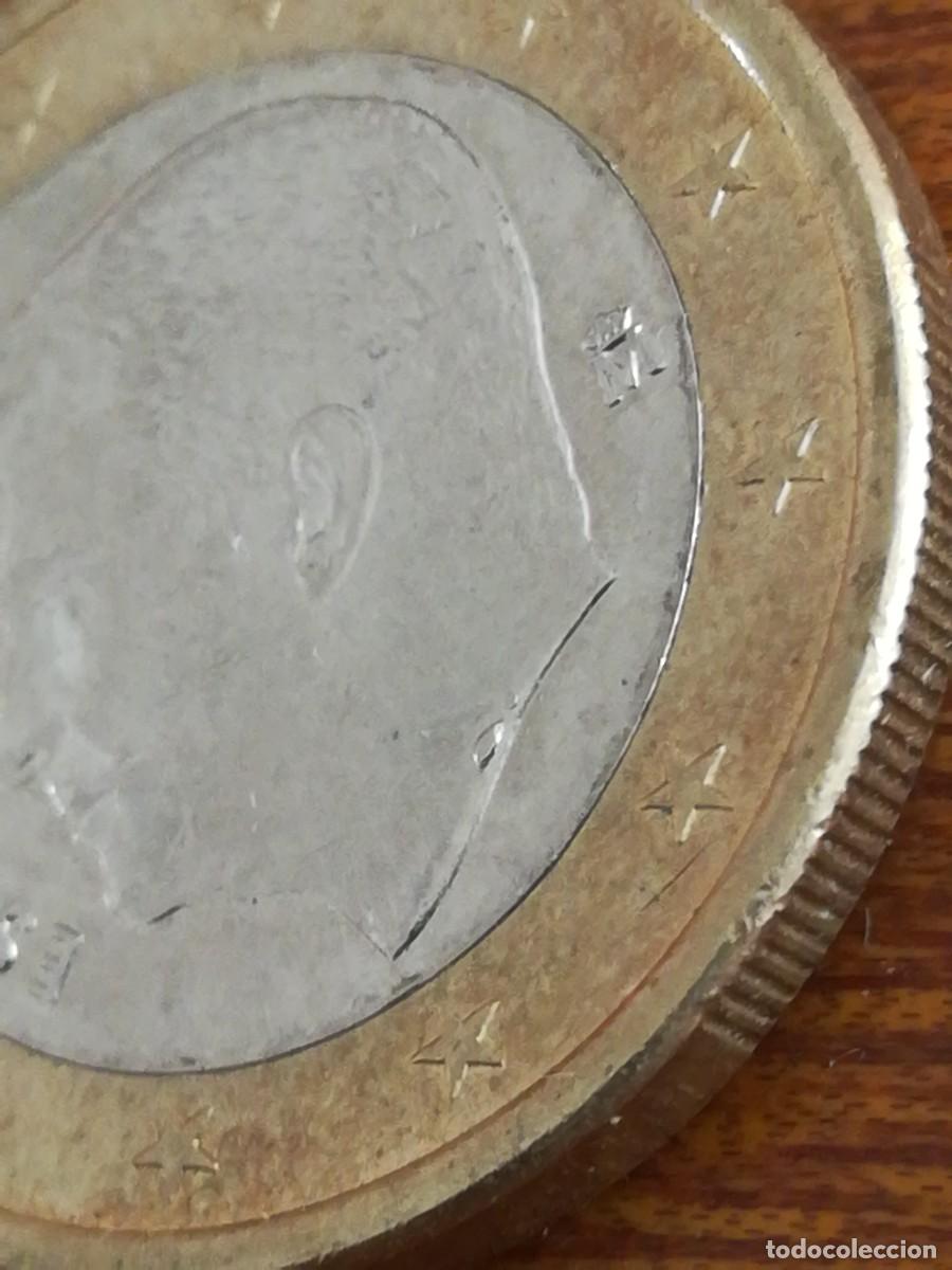 Monedas con errores: Moneda 1 euro Espa&ntilde;a 2019 Error, exceso de metal - Foto 3