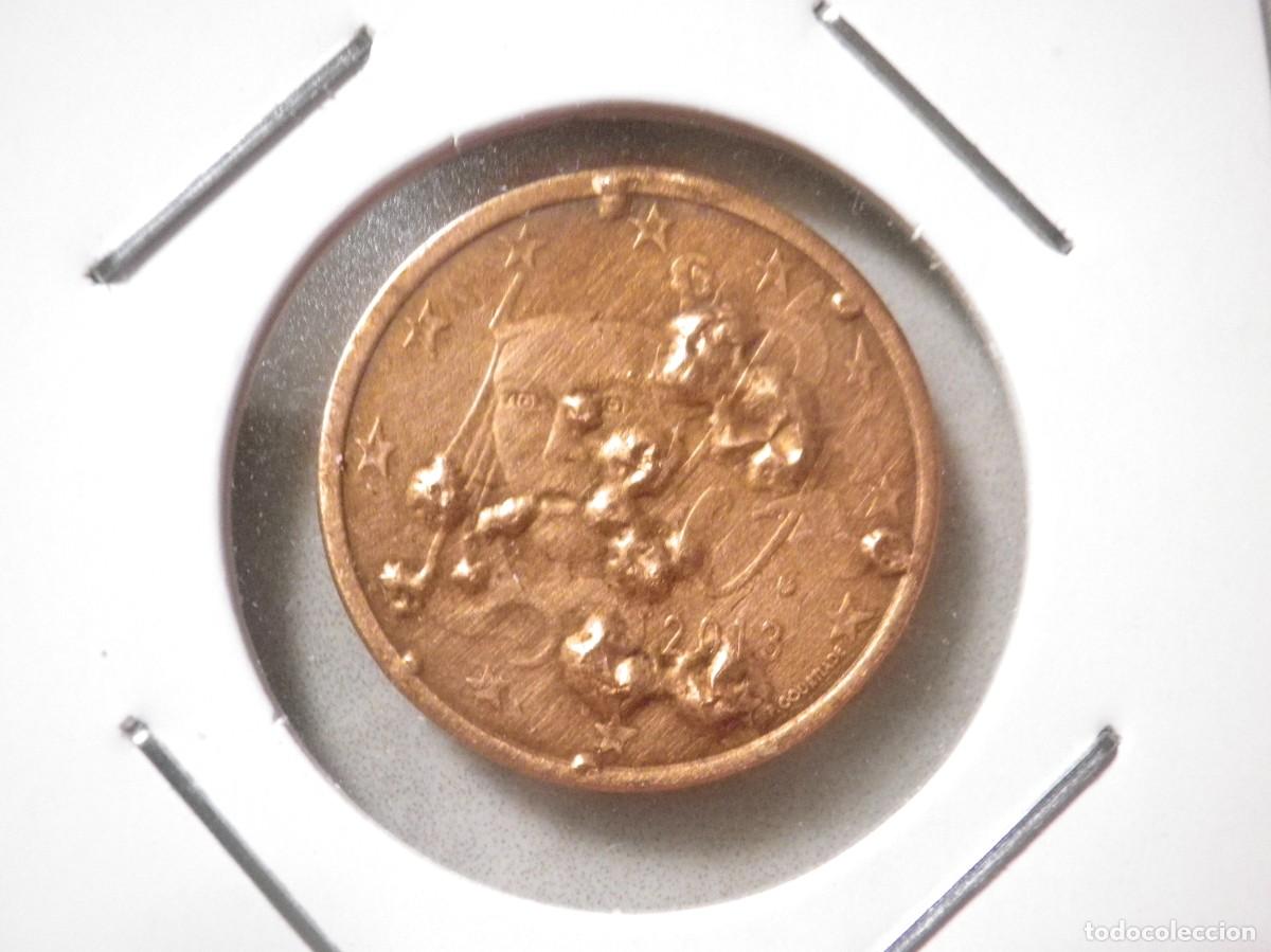 Monedas con errores: MONEDA DE 5 CENTIMOS RARA CON ERROR DE FUNDICION EXCESO DE METAL EN LAS 2 CARAS - Foto 3