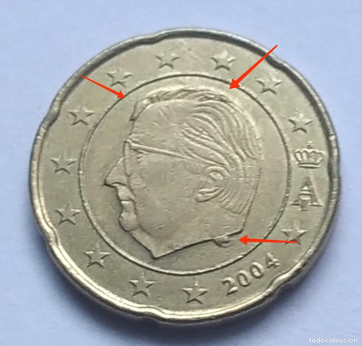Monedas con errores: ## ERROR # B&eacute;lgica 20 c&eacute;ntimos 2004 con Excesos ## - Foto 1