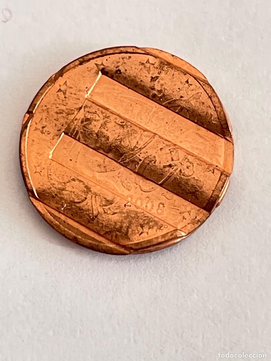 Monedas con errores: * ERROR * 2 cent a&ntilde;o 2008 FRANCIA. DOBLE ANVERSO DESMONETIZADA - Foto 2